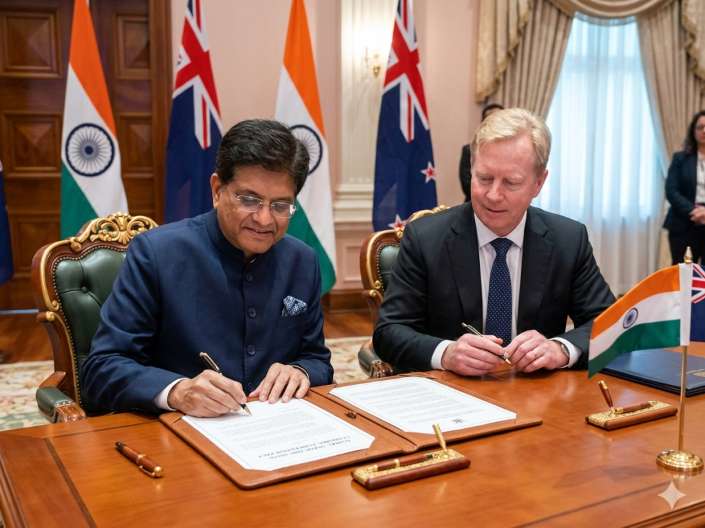 India-NZ Minister Signing FTA
