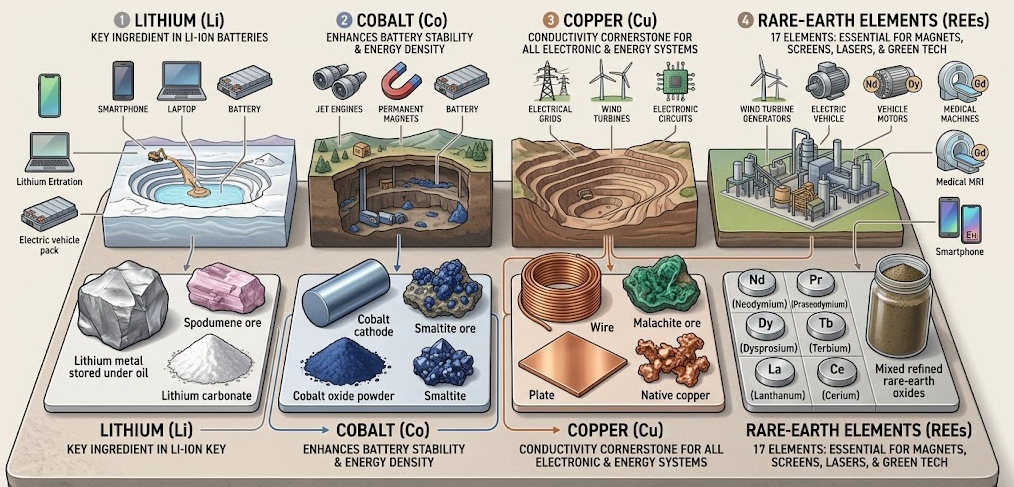 Elements that are used in EV Tech