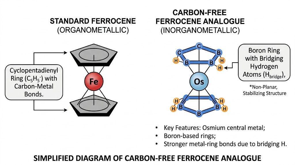 Ferrocine matter that is without carbon