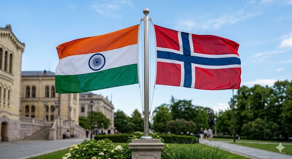 India and Norway Flag