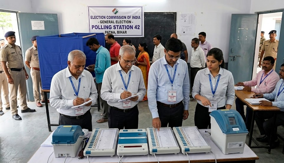 Civil Servants in Polling Station