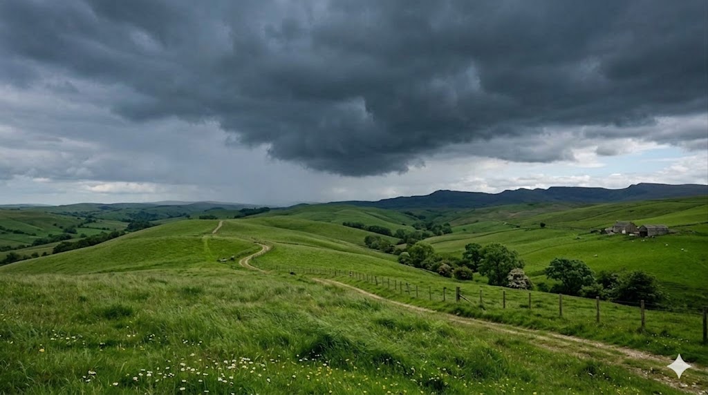 cloud over grassland